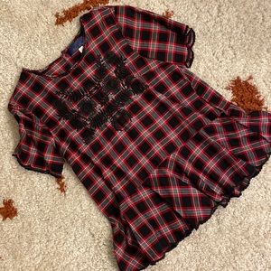 BOUTIQUE plaid peplum top